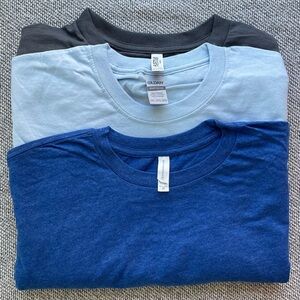 NWOT 3 T-shirt Pack - Gray, Light Blue, and Blue: Tom’s Blanks, Gildan, Alstyle